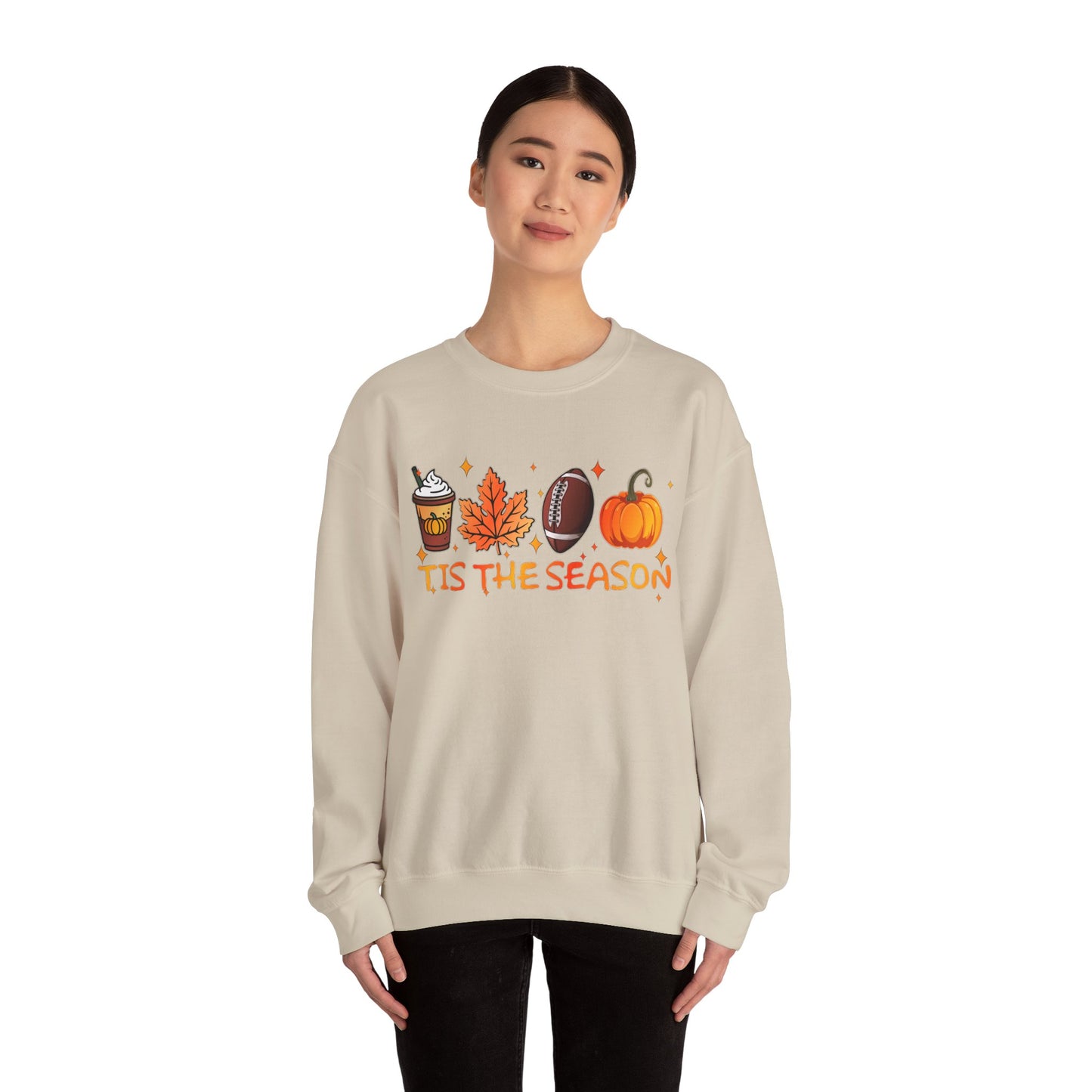 Tis the Season Autumn Icons Sweatshirt | Pumpkin Leaf Coffee Football