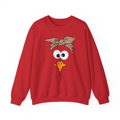 Turkish Bandana Turkey Sweatshirt | Thanksgiving Turkey Face Crewneck