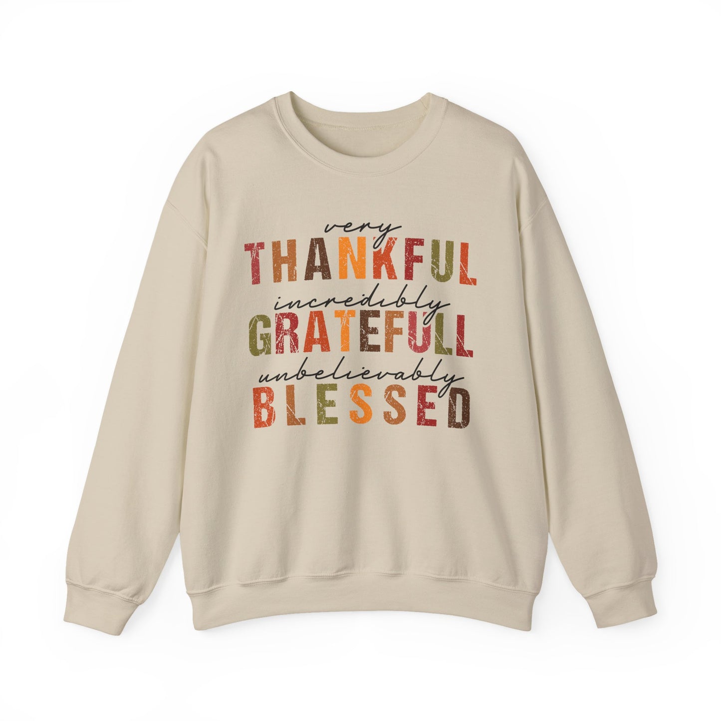 Thankful Grateful Blessed sweatshirt | Fall Thanksgiving crewneck