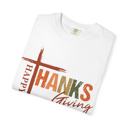 Happy Thanksgiving Cross Thanks T-shirt | Thanksgiving Shirt, Fall Holiday Tee