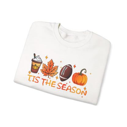 Tis the Season Autumn Icons Sweatshirt | Pumpkin Leaf Coffee Football