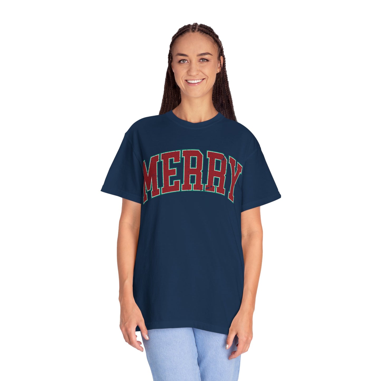 Retro Merry T-shirt | Festive Holiday Tees| Vintage Merry Shirt | Christmas Outfit | Festive Holiday | Christmas Gift