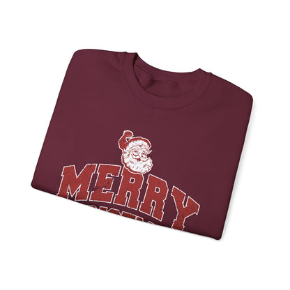 Retro Merry Christmas Santa Sweatshirt | Unisex Holiday Season Sweater | Santa Claus Sweatshirt | Christmas Gift | Christmas Season Top