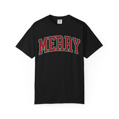 Retro Merry T-shirt | Festive Holiday Tees| Vintage Merry Shirt | Christmas Outfit | Festive Holiday | Christmas Gift