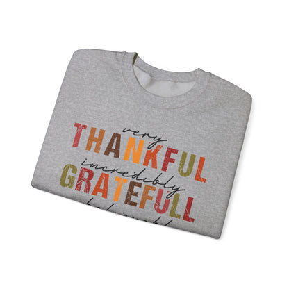 Thankful Grateful Blessed sweatshirt | Fall Thanksgiving crewneck