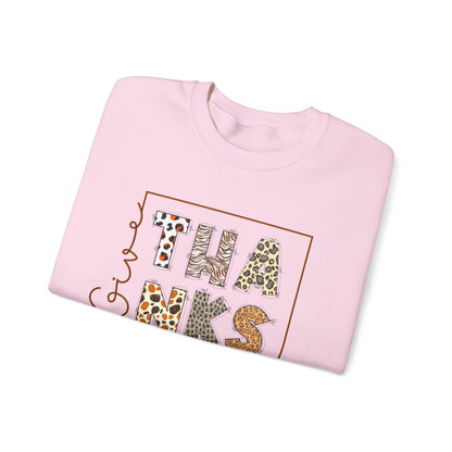 Give thanks typography sweatshirt