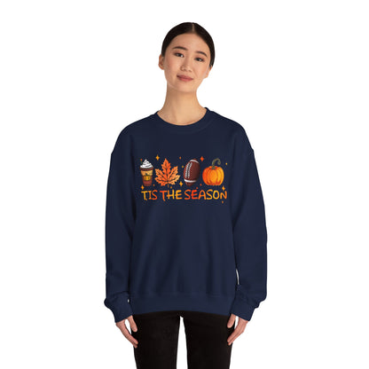 Tis the Season Autumn Icons Sweatshirt | Pumpkin Leaf Coffee Football