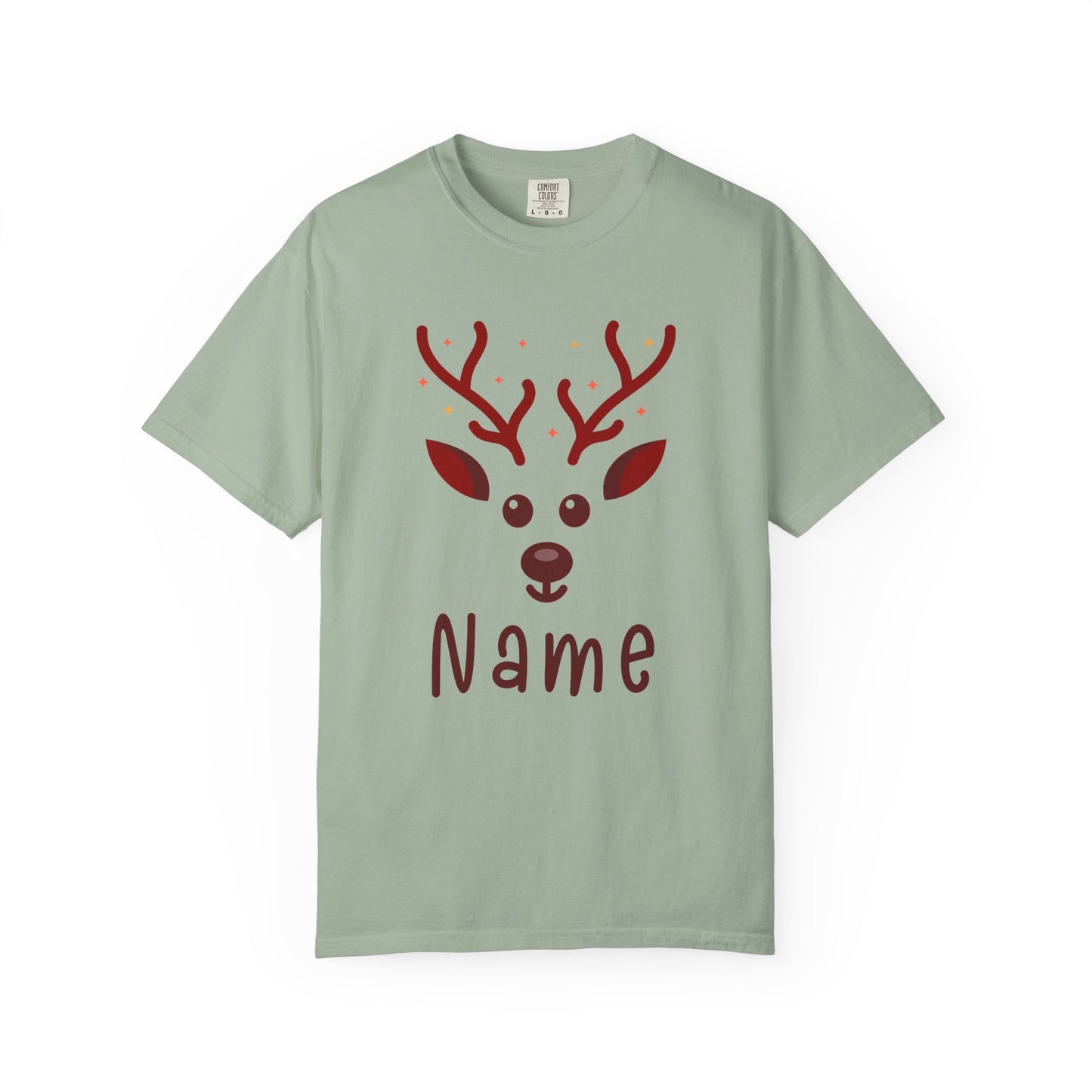 Personalized Kids Christmas Shirt - Girls Reindeer Name Toddler Sweatshirt - Custom Retro Xmas Natural Onesie - Cute Holiday Girls Shirt