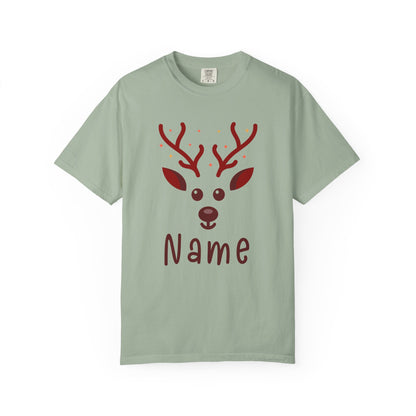 Personalized Kids Christmas Shirt - Girls Reindeer Name Toddler Sweatshirt - Custom Retro Xmas Natural Onesie - Cute Holiday Girls Shirt