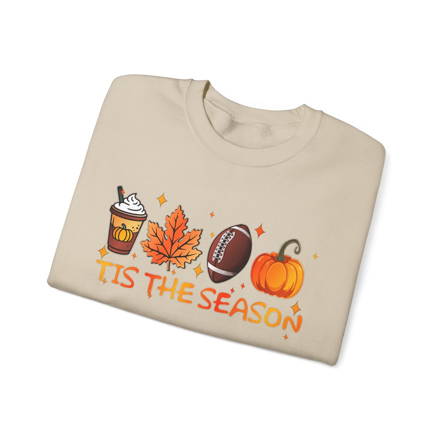 Tis the Season Autumn Icons Sweatshirt | Pumpkin Leaf Coffee Football