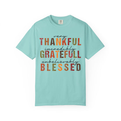 Thankful Grateful Blessed T-shirt | Inspirational Thanksgiving Shirt