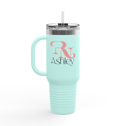 Custom Registered Nurse Travel Mug With Name | Personalized RN Tumbler | Nurse Life Bottle | Nurse Appreciation Mug | Cute Nurse Gift