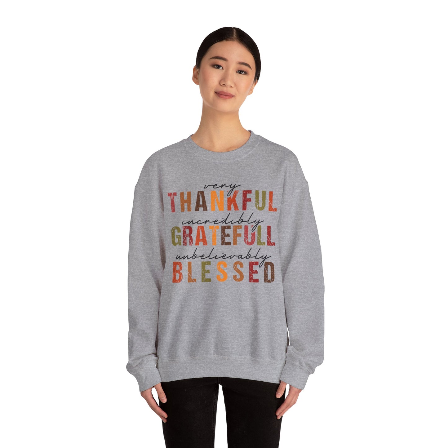 Thankful Grateful Blessed sweatshirt | Fall Thanksgiving crewneck