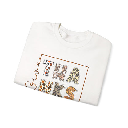 Give thanks typography sweatshirt