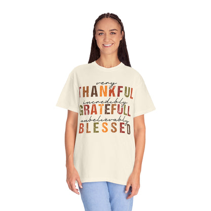 Thankful Grateful Blessed T-shirt | Inspirational Thanksgiving Shirt
