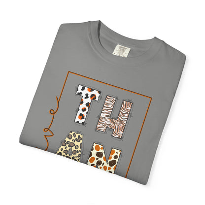 Give Thanks T-shirt | Thanksgiving Leopard Animal Print Letters