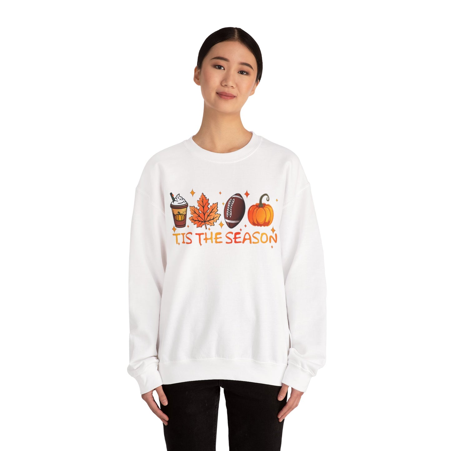 Tis the Season Autumn Icons Sweatshirt | Pumpkin Leaf Coffee Football
