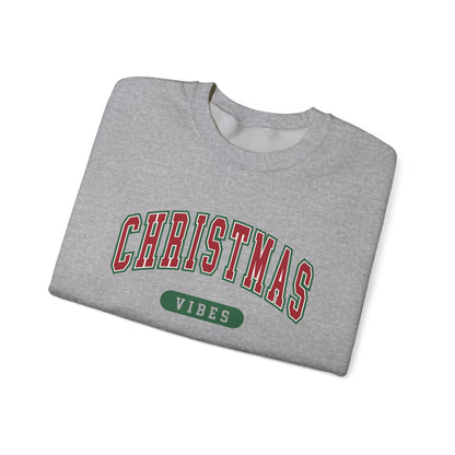 Womens Christmas Sweatshirt | Retro Christmas Vibes Sweatshirt | Holiday Sweater | Womens Xmas Party Crewneck, Festive Holiday Outfit