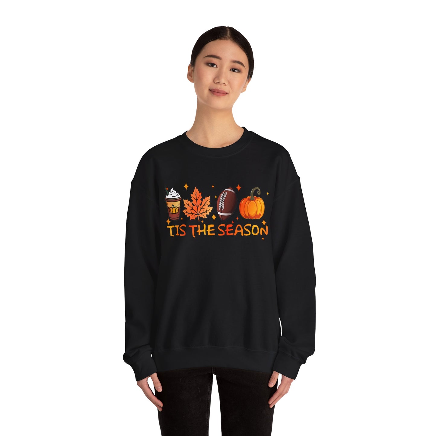 Tis the Season Autumn Icons Sweatshirt | Pumpkin Leaf Coffee Football