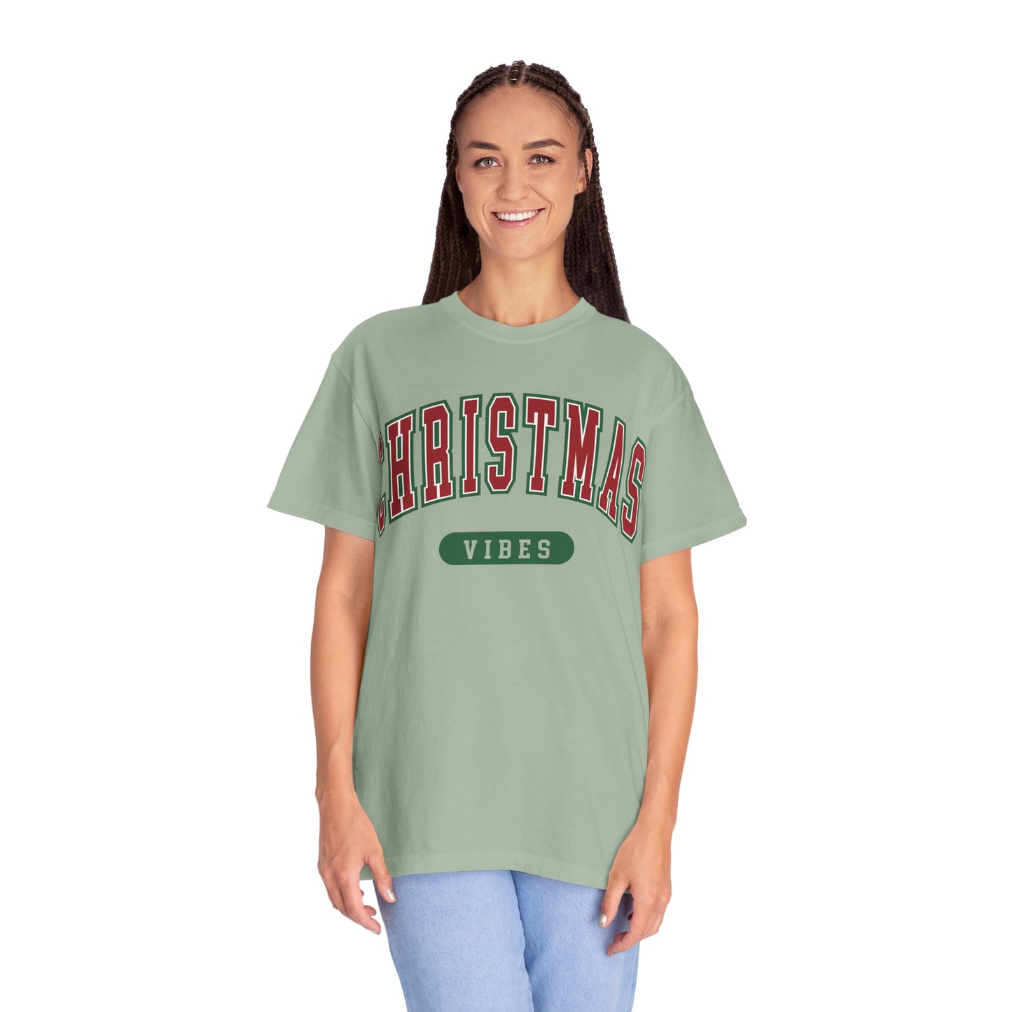 Retro Christmas Vibes T-shirt | Womens Christmas Outfit | Holiday Tees | Womens Xmas Party Gift, Festive Holiday shirt