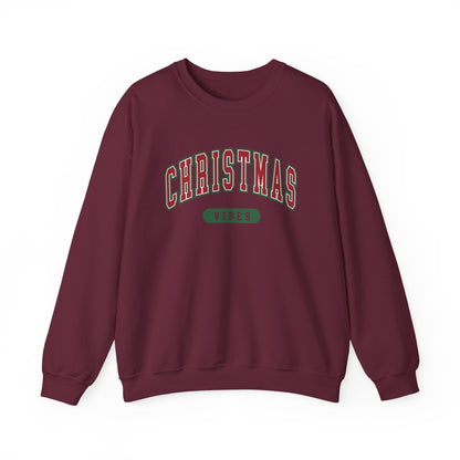 Womens Christmas Sweatshirt | Retro Christmas Vibes Sweatshirt | Holiday Sweater | Womens Xmas Party Crewneck, Festive Holiday Outfit