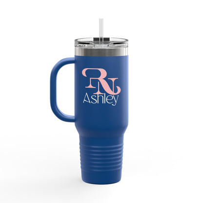 Custom Registered Nurse Travel Mug With Name | Personalized RN Tumbler | Nurse Life Bottle | Nurse Appreciation Mug | Cute Nurse Gift