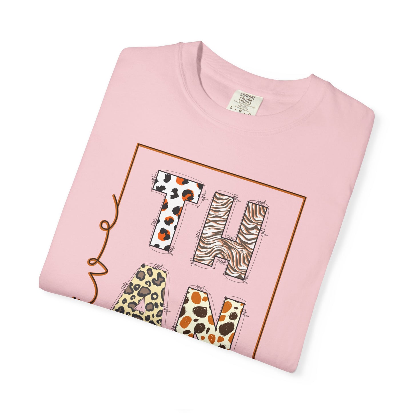Give Thanks T-shirt | Thanksgiving Leopard Animal Print Letters