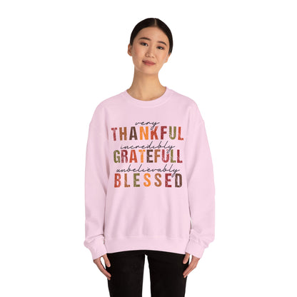 Thankful Grateful Blessed sweatshirt | Fall Thanksgiving crewneck