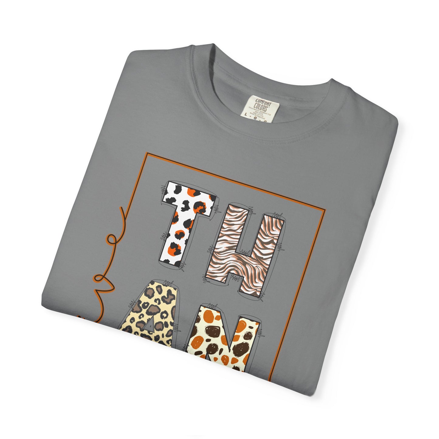 Give Thanks T-shirt | Thanksgiving Leopard Animal Print Letters