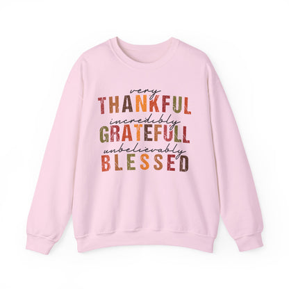 Thankful Grateful Blessed sweatshirt | Fall Thanksgiving crewneck