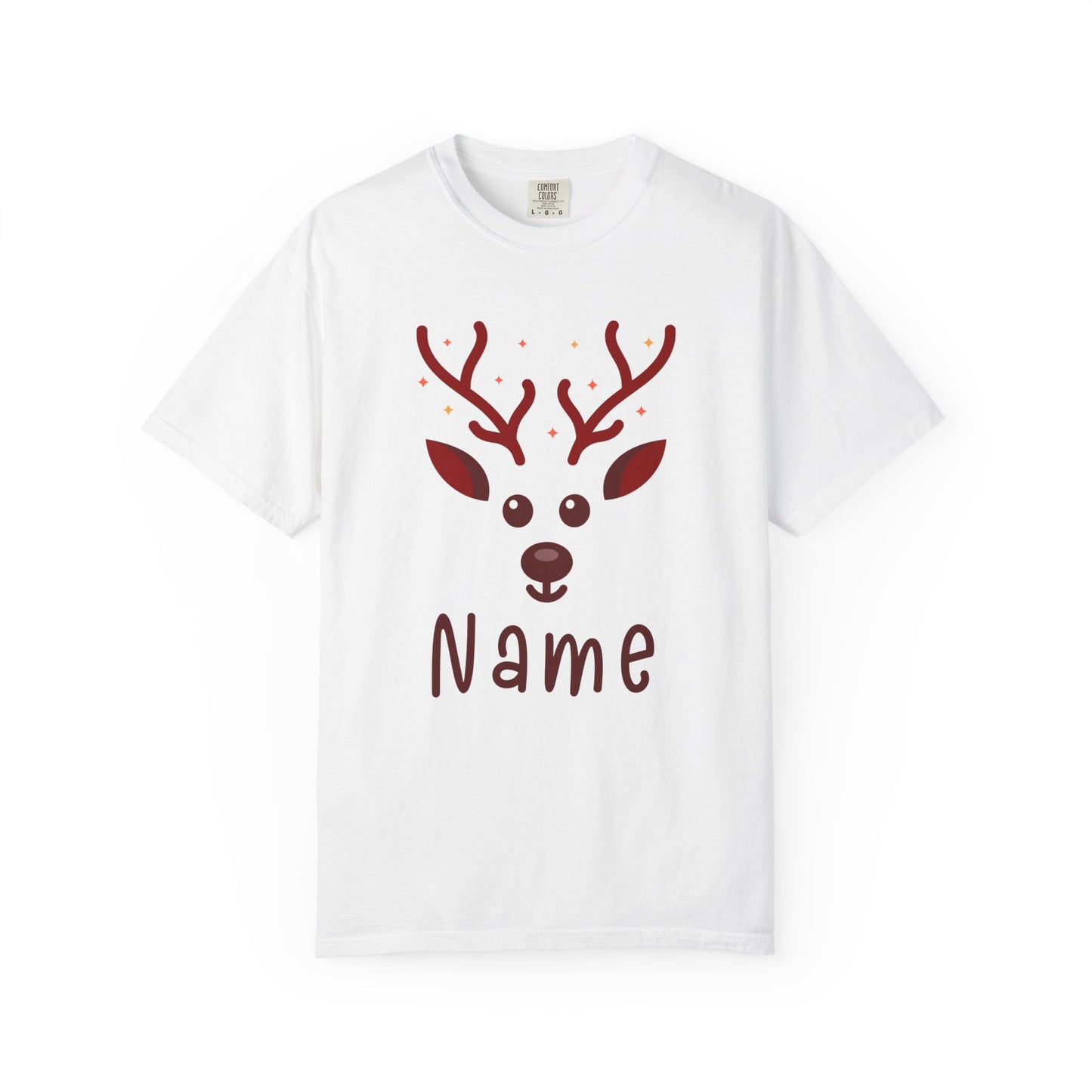 Personalized Kids Christmas Shirt - Girls Reindeer Name Toddler Sweatshirt - Custom Retro Xmas Natural Onesie - Cute Holiday Girls Shirt