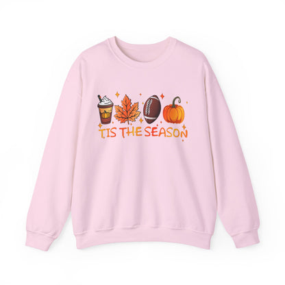 Tis the Season Autumn Icons Sweatshirt | Pumpkin Leaf Coffee Football