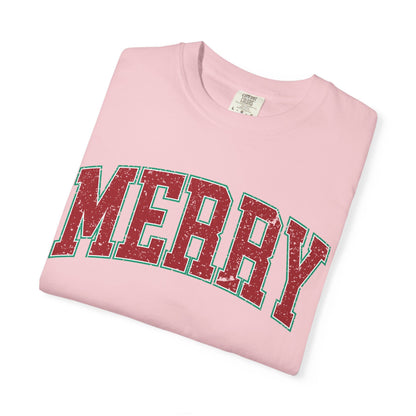 Retro Merry T-shirt | Festive Holiday Tees| Vintage Merry Shirt | Christmas Outfit | Festive Holiday | Christmas Gift