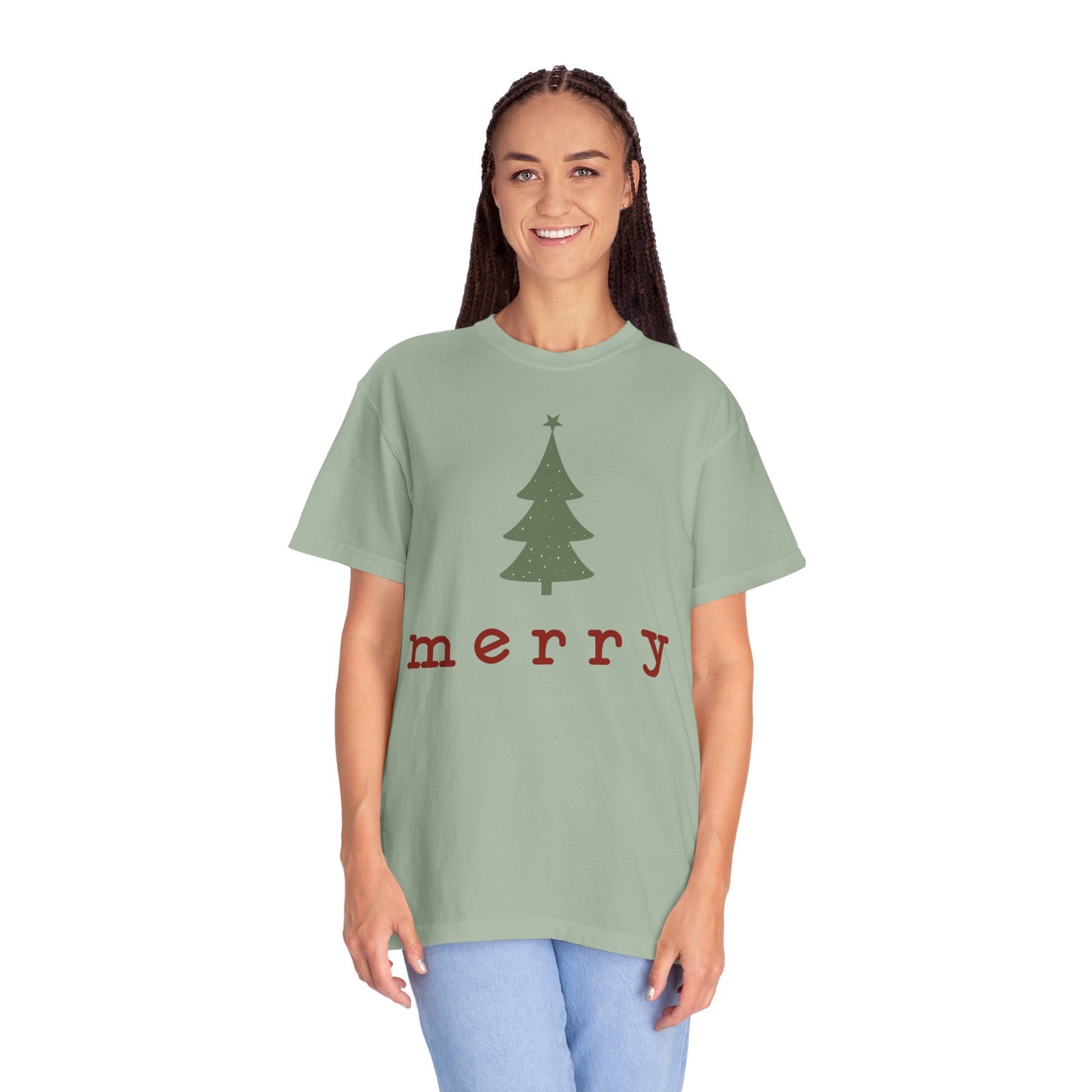 Retro Merry T-shirt | Merry Christmas Tees | Festive Holiday Outfit | Gift for Women | Christmas Minimalist T-shirt