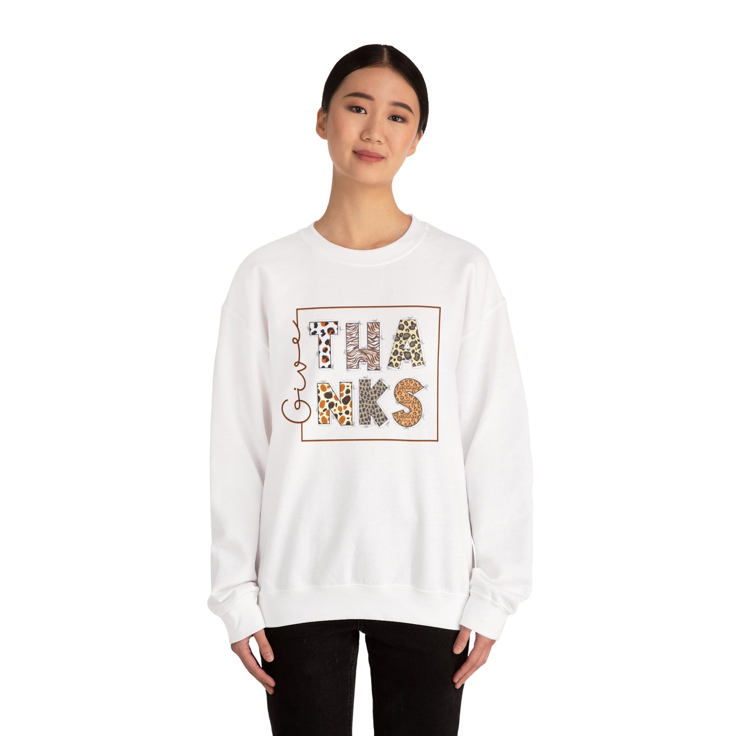 Give thanks typography sweatshirt