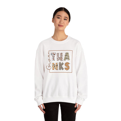Give thanks typography sweatshirt