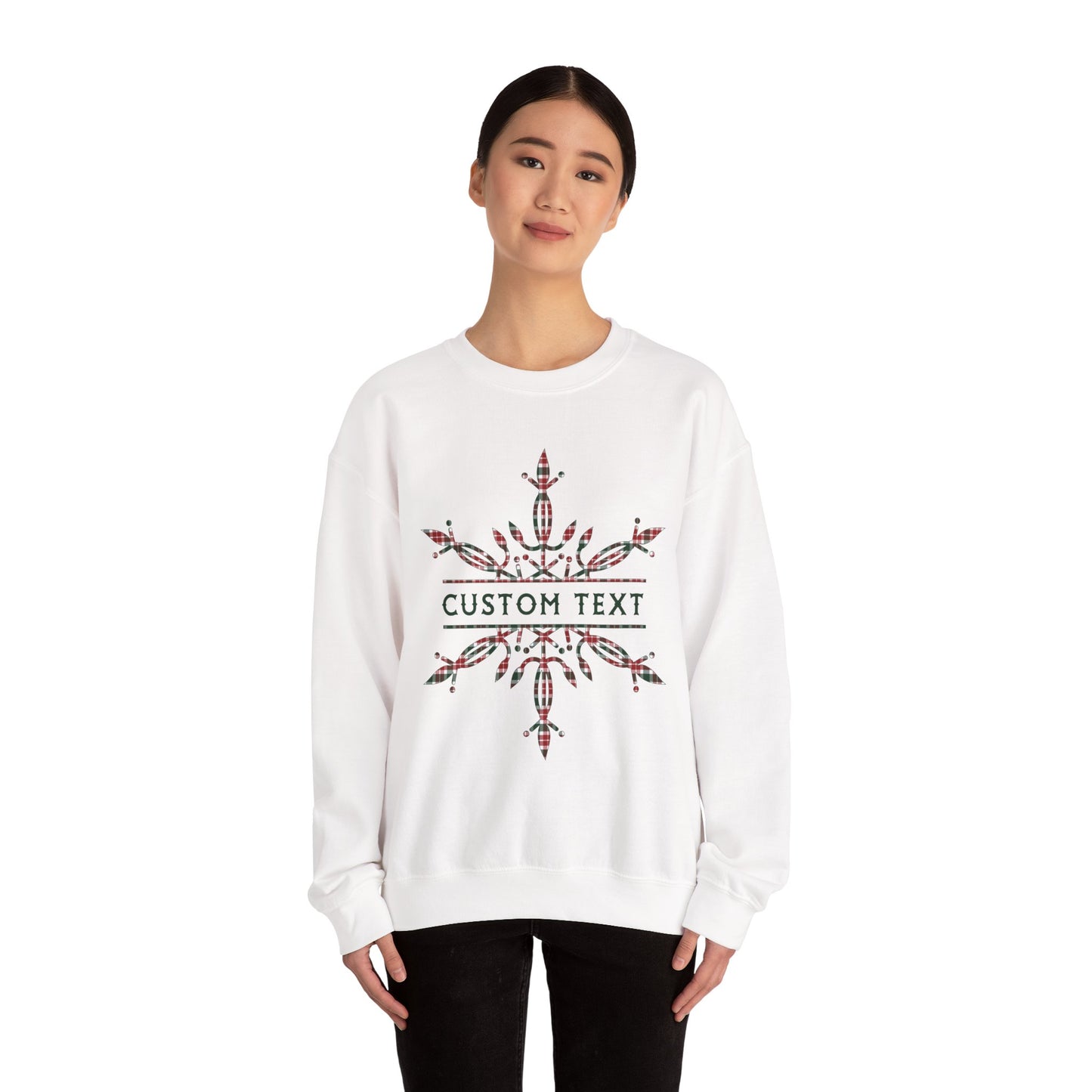 Custom Christmas Plaid Snowflake Family Name Shirt |  Personalized Holiday Group Sweatshirt |  Matching Cousin Crew Christmas Party Gift