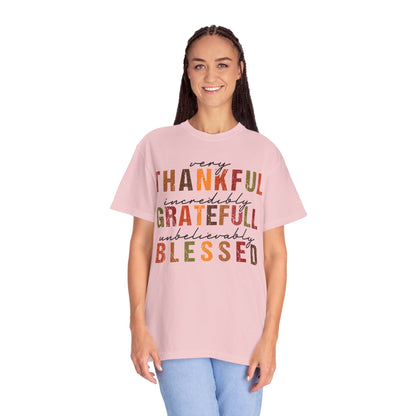 Thankful Grateful Blessed T-shirt | Inspirational Thanksgiving Shirt