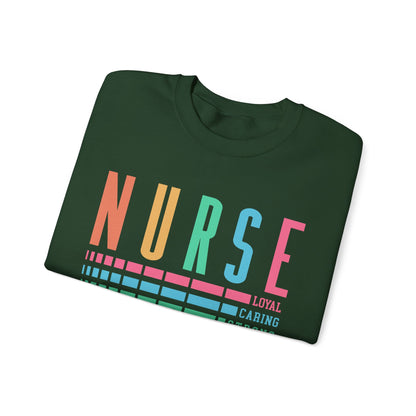 Nurse Caring Loyal Strong Sweatshirt | Funny Nurse Sweater | Nurse Life Top | Cute Nurse Gifts | Registered Nurse GIft Idea