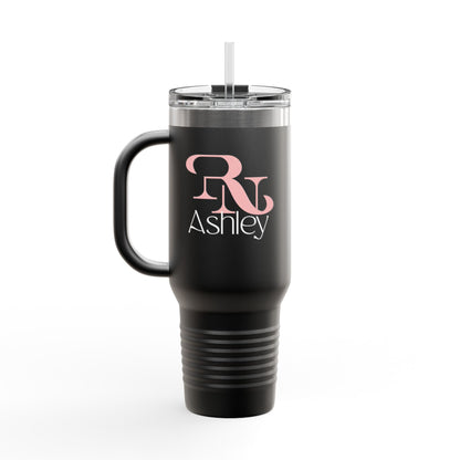 Custom Registered Nurse Travel Mug With Name | Personalized RN Tumbler | Nurse Life Bottle | Nurse Appreciation Mug | Cute Nurse Gift