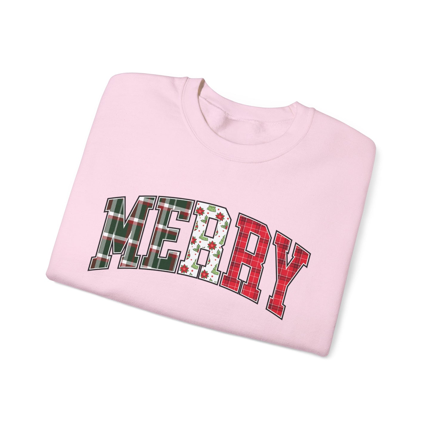 Merry Christmas Sweatshirt | Christmas Family crewneck |  Xmas Gift Idea | Cute Winter Holiday Sweater | Patchwork Merry Christmas