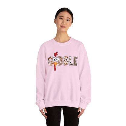 Gobble Turkey Lettering sweatshirt | Thanksgiving turkey leopard print