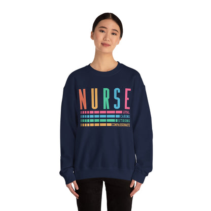 Nurse Caring Loyal Strong Sweatshirt | Funny Nurse Sweater | Nurse Life Top | Cute Nurse Gifts | Registered Nurse GIft Idea
