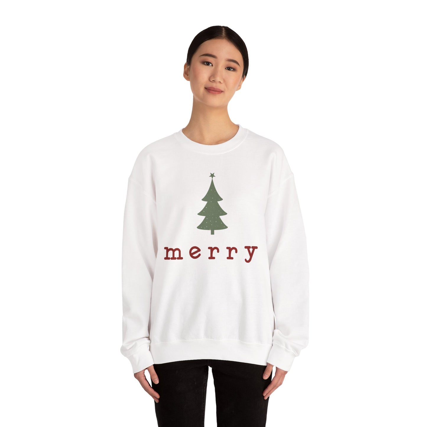 Retro Merry Sweatshirt | Merry Christmas Sweatshirt | Festive Holiday Pullover | Gift for Women | Christmas Minimalist Swater