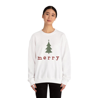 Retro Merry Sweatshirt | Merry Christmas Sweatshirt | Festive Holiday Pullover | Gift for Women | Christmas Minimalist Swater