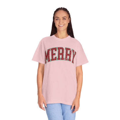 Retro Merry T-shirt | Festive Holiday Tees| Vintage Merry Shirt | Christmas Outfit | Festive Holiday | Christmas Gift