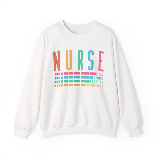 Nurse Caring Loyal Strong Sweatshirt | Funny Nurse Sweater | Nurse Life Top | Cute Nurse Gifts | Registered Nurse GIft Idea