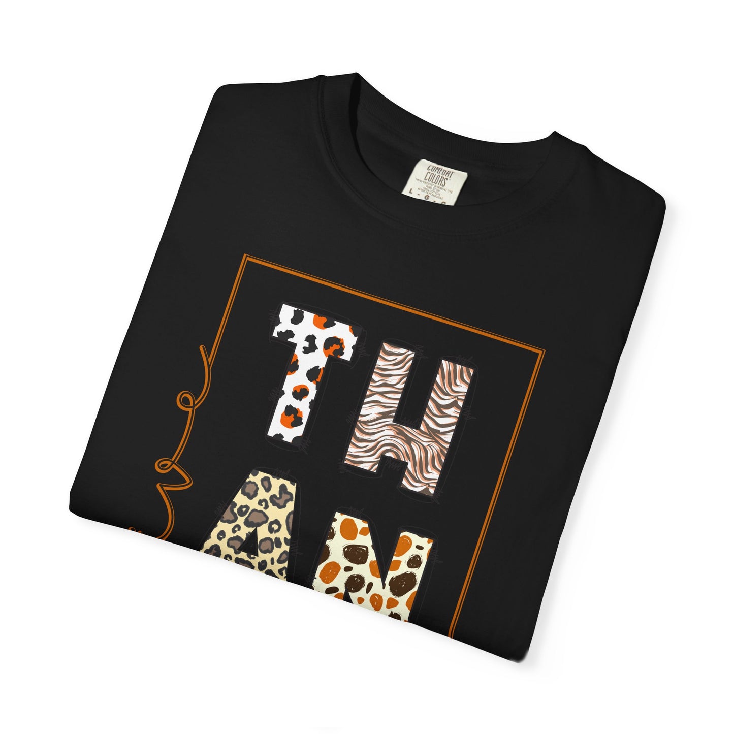 Give Thanks T-shirt | Thanksgiving Leopard Animal Print Letters