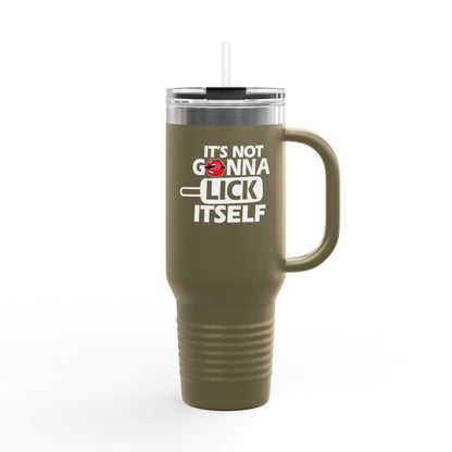 Its Not Gonna Lick Itself Insulated Travel Mug | Funny Adult Humor Lips & Popsicle Graphic, Gag Gift Idea | Sarcastic Gift | Adult Humor
