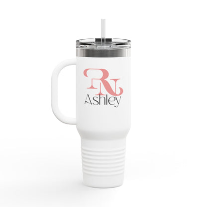 Custom Registered Nurse Travel Mug With Name | Personalized RN Tumbler | Nurse Life Bottle | Nurse Appreciation Mug | Cute Nurse Gift